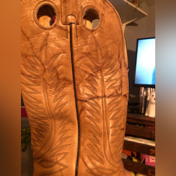 Nocona boot USA mens sz 10 D tan western cowboy riding boots - Picture 14 of 15